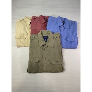 John Blair Button Up SS‎ Shirt Men's Size Medium Button Flap Pockets Lot Of 4